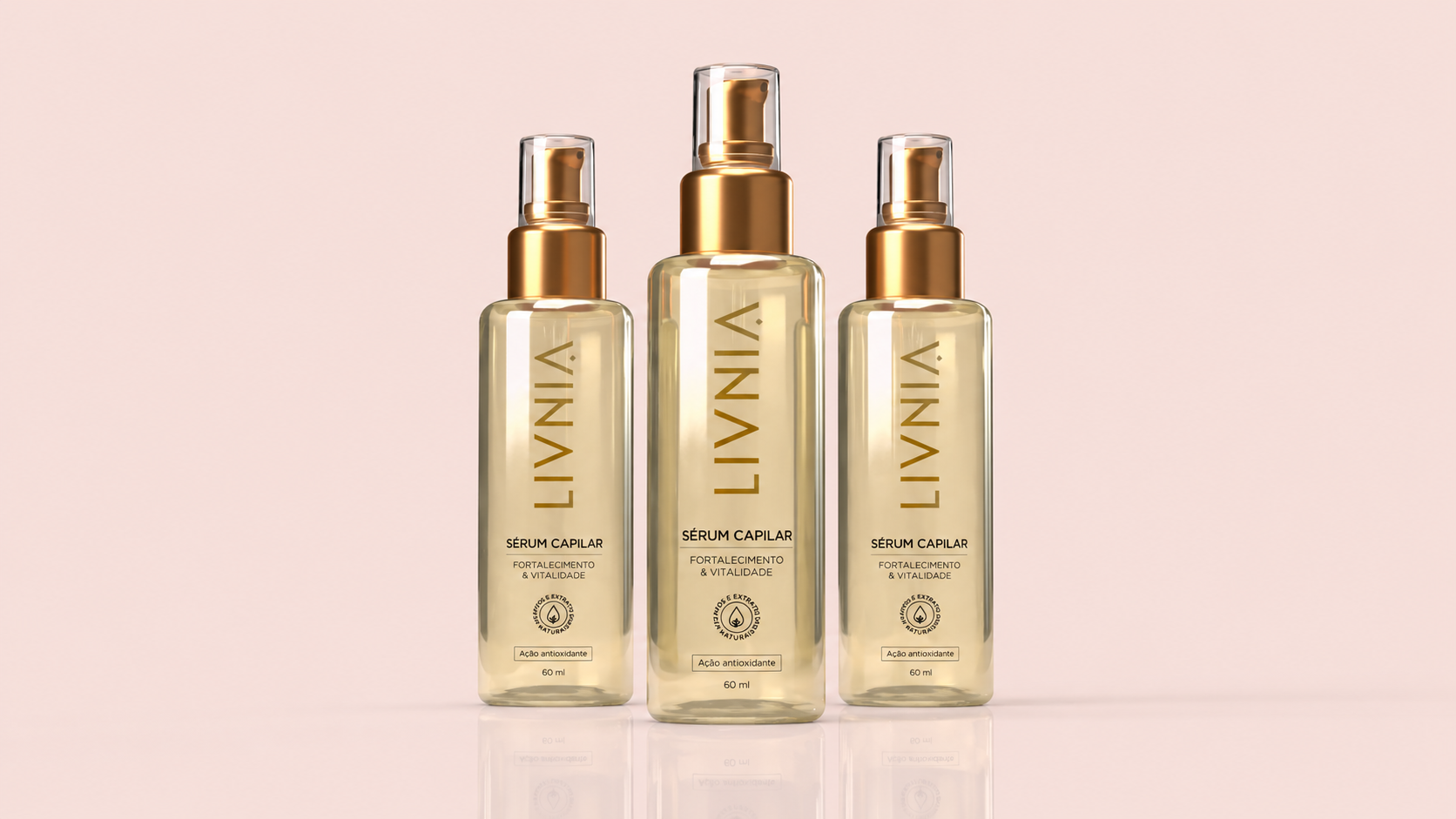 Trio de frascos LIVNIA Sérum Capilar